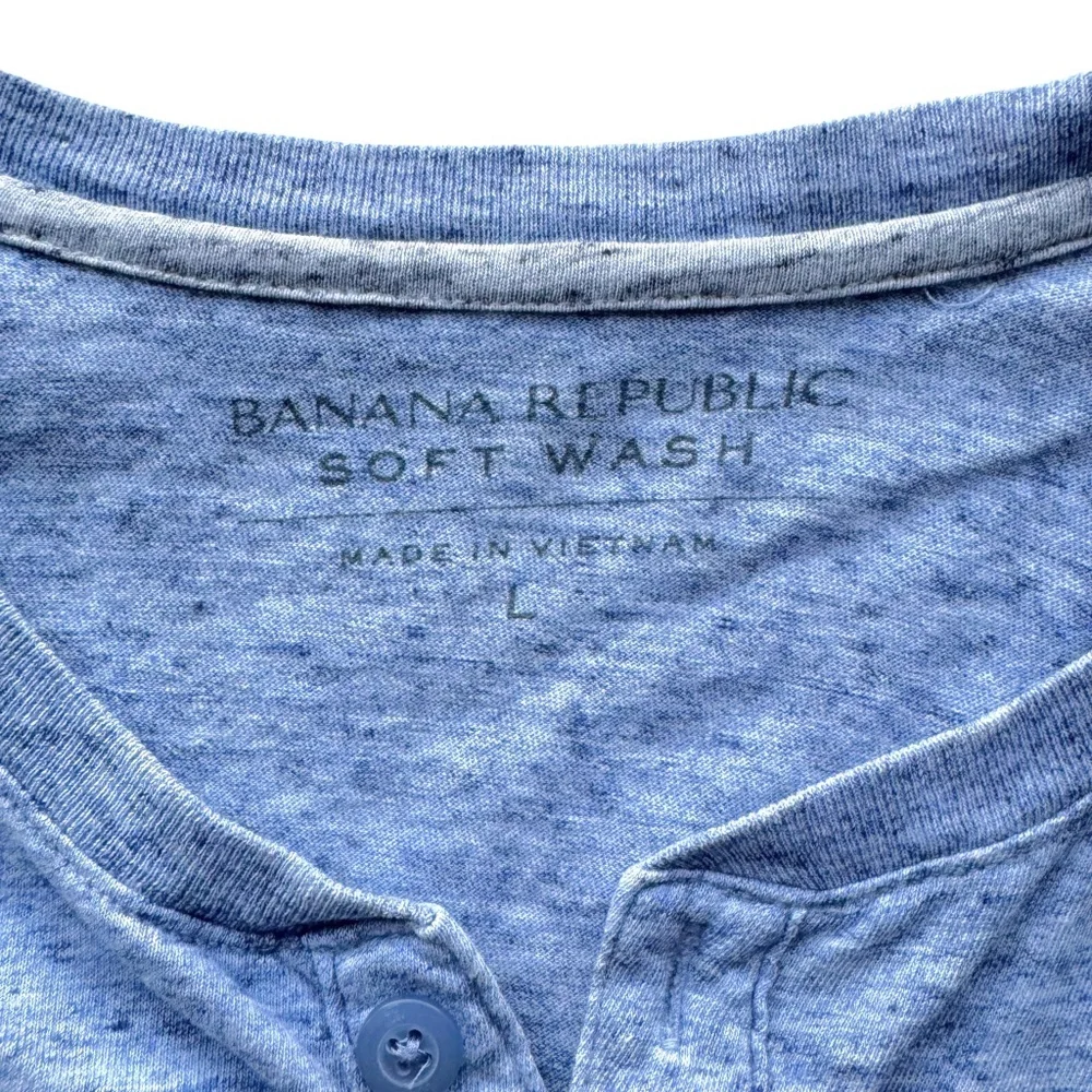 BANANA REPUBLIC Blue Soft Wash Long Sleeve Henley – Size L